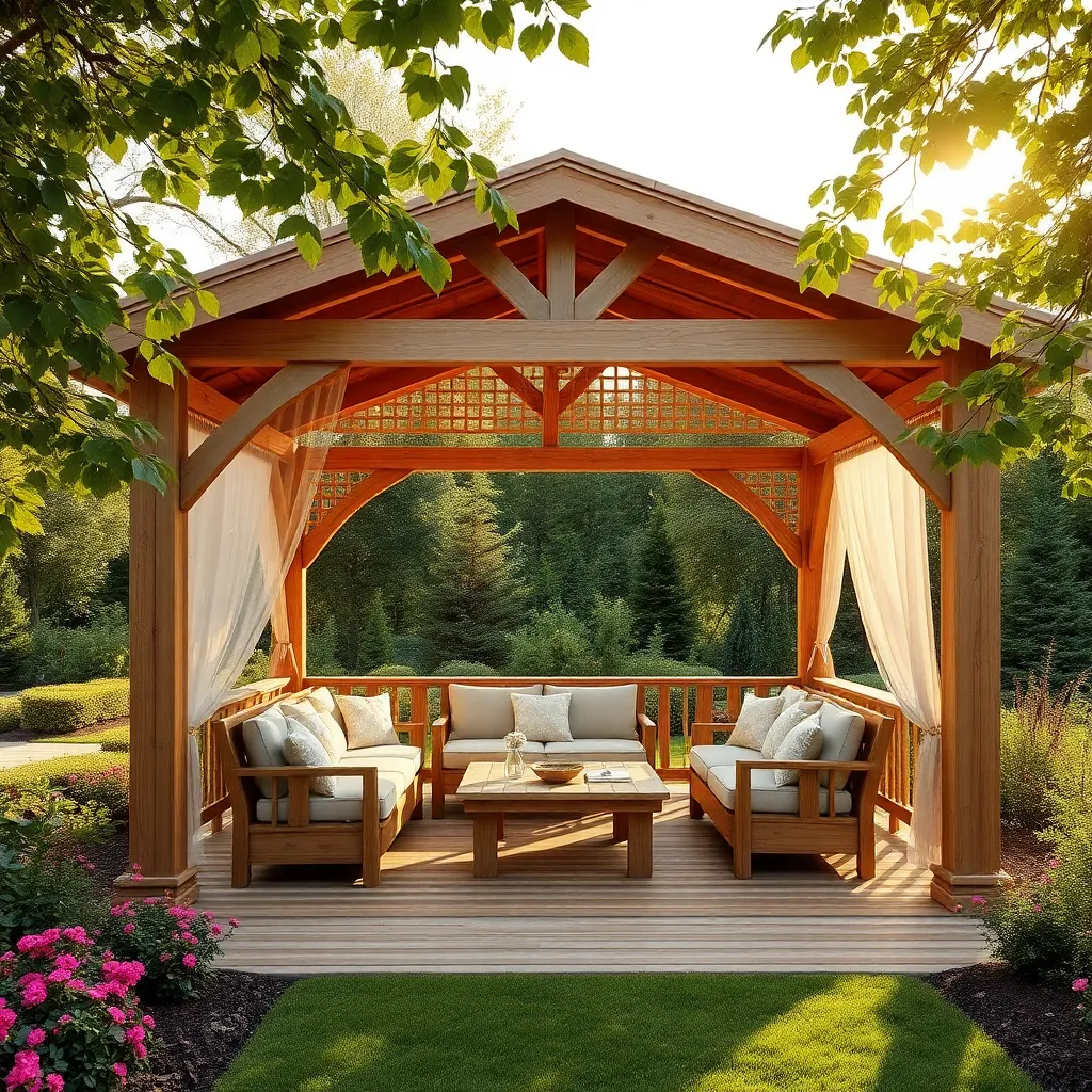 Rustic Cedar Gazebo (Natural Wood Finish)