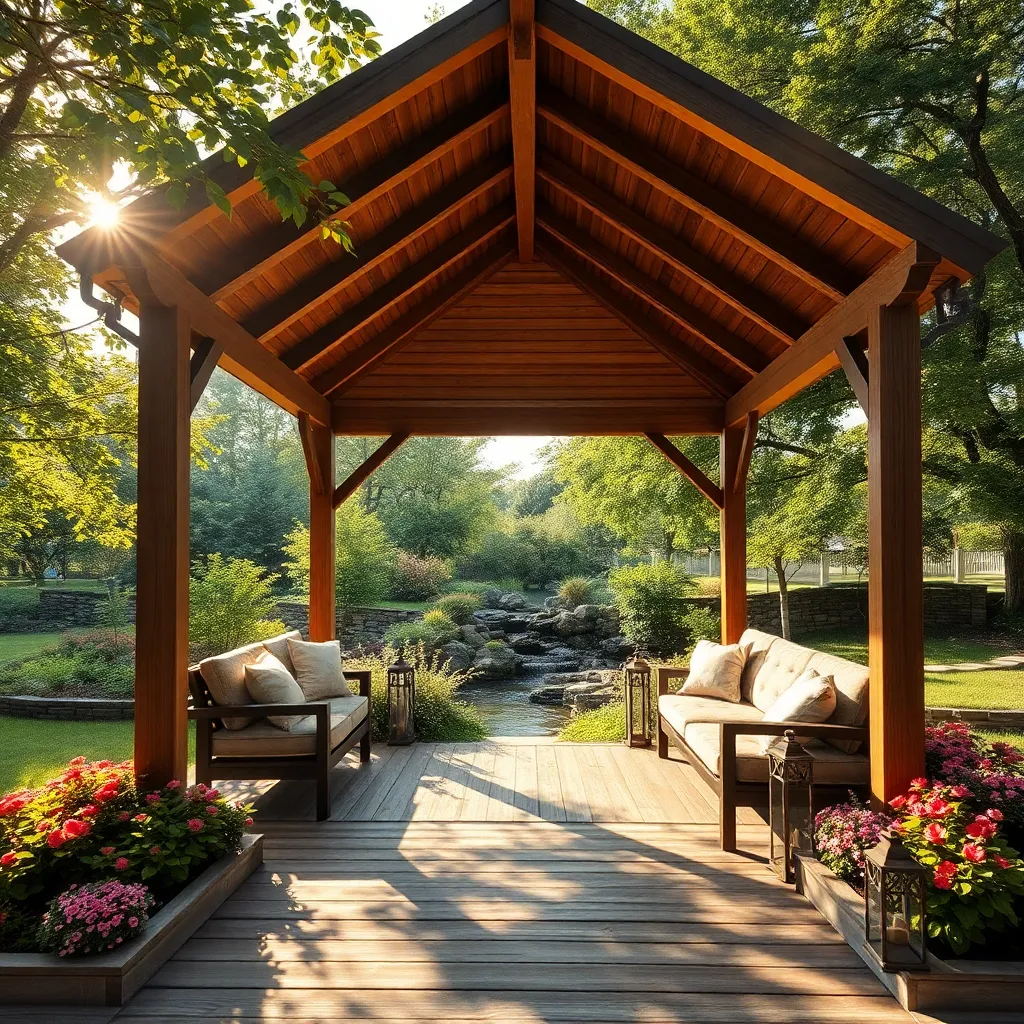 Classic Wooden Gazebo with Flair