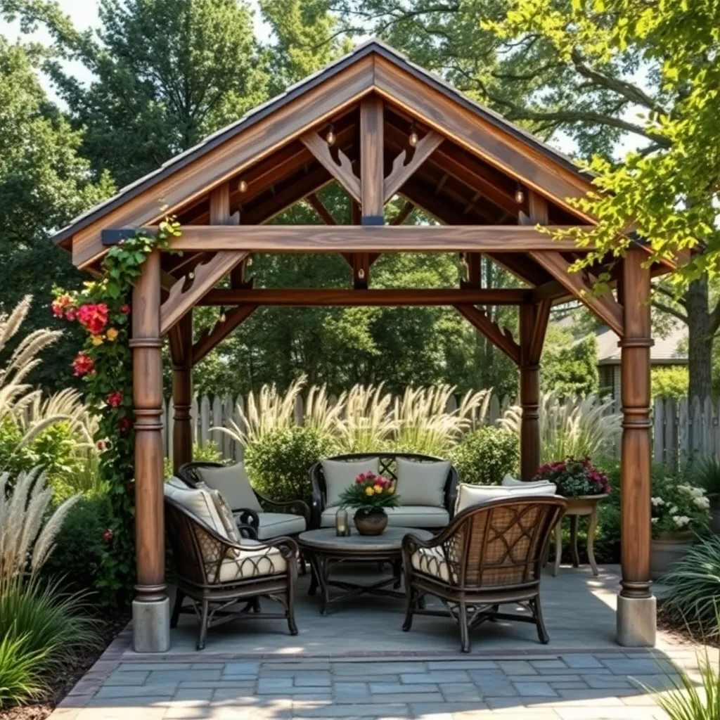 Handcrafted Gazebo with Rustic Charm