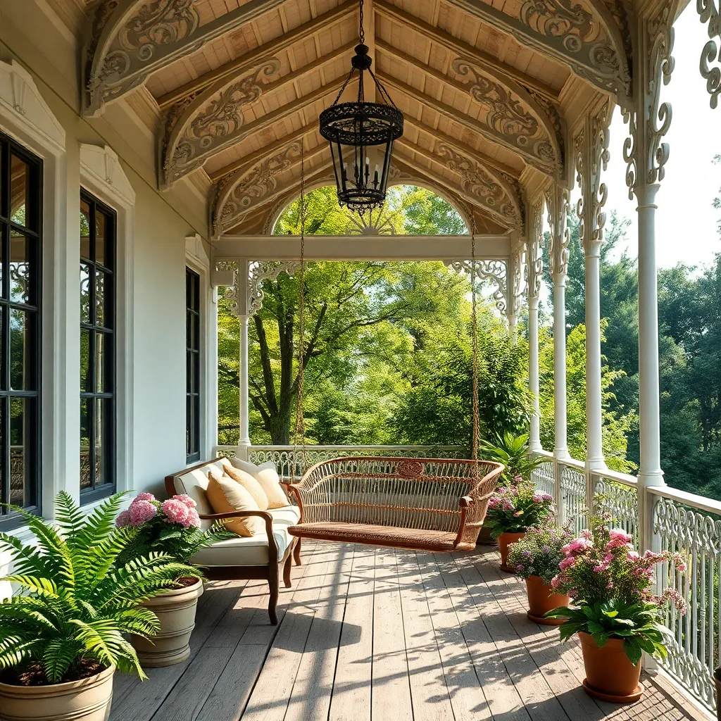 Victorian Elegance Veranda (Ornate Ironwork & Lace Details)