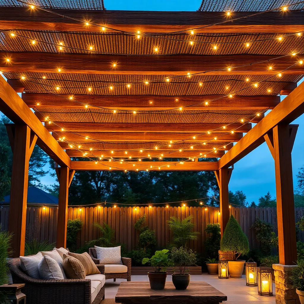 Hang String Lights Along Beams