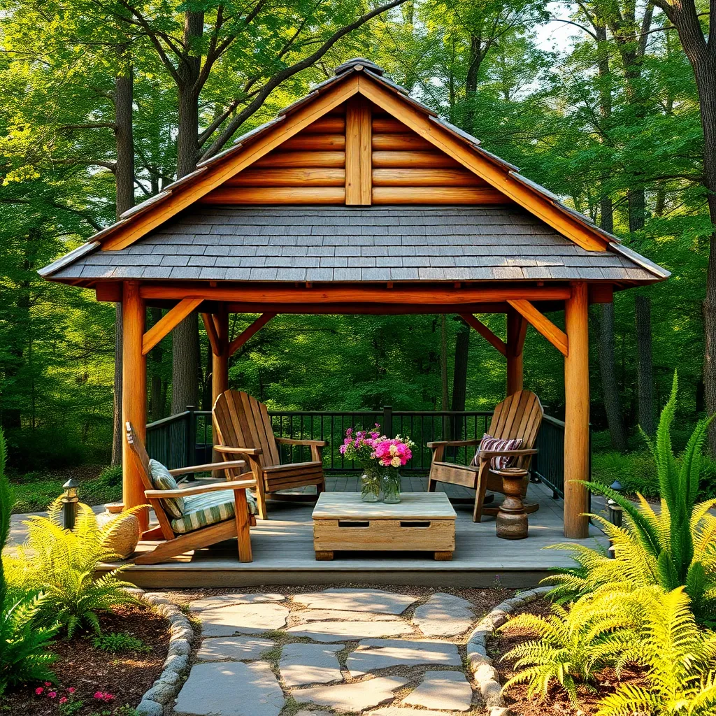 Charming Log Cabin Gazebo Style