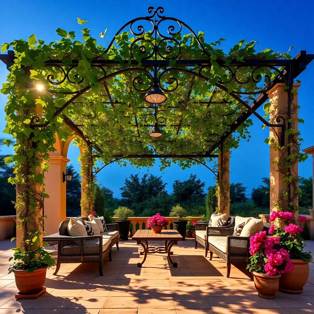 Mediterranean Retreat Pergola (Wrought Iron)