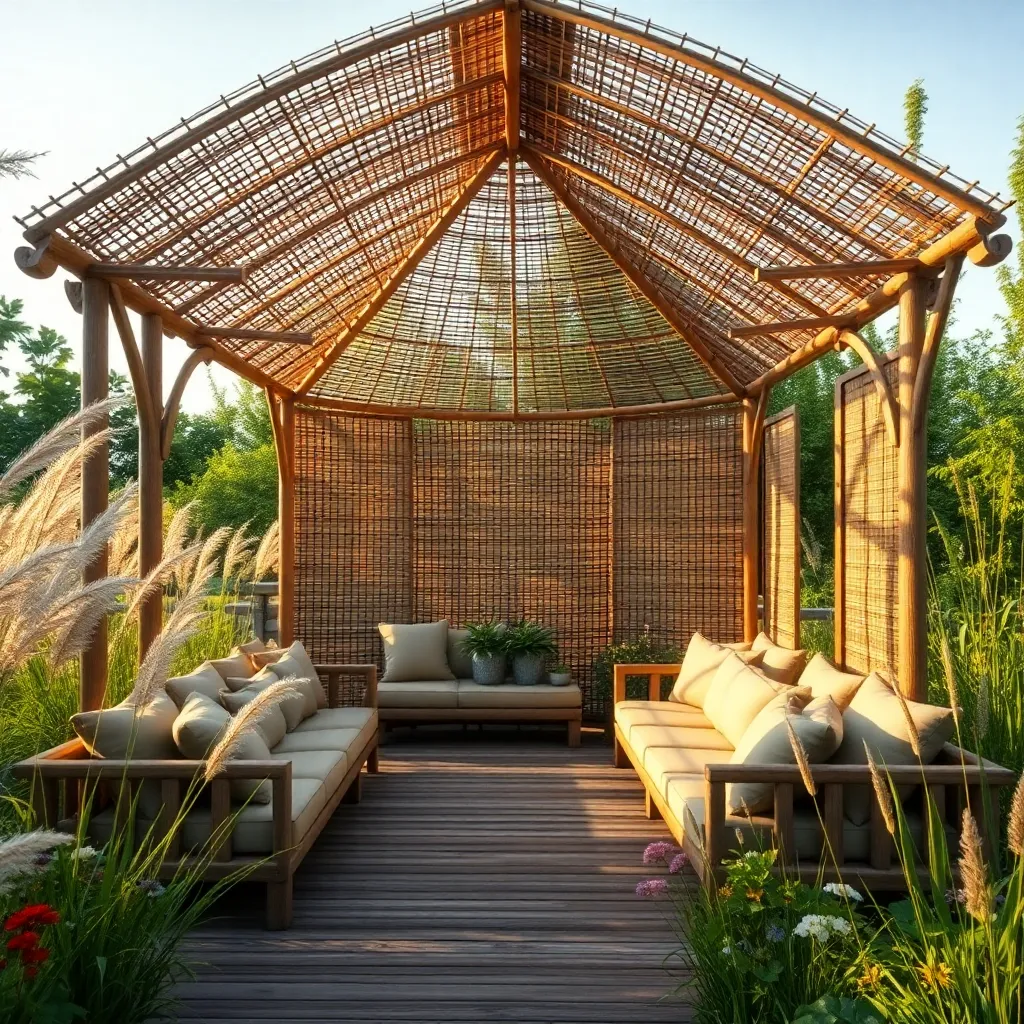 Natural Bamboo Gazebo Retreat