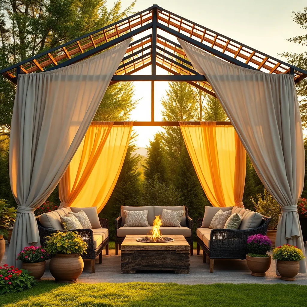 Add Weatherproof Gazebo Curtains