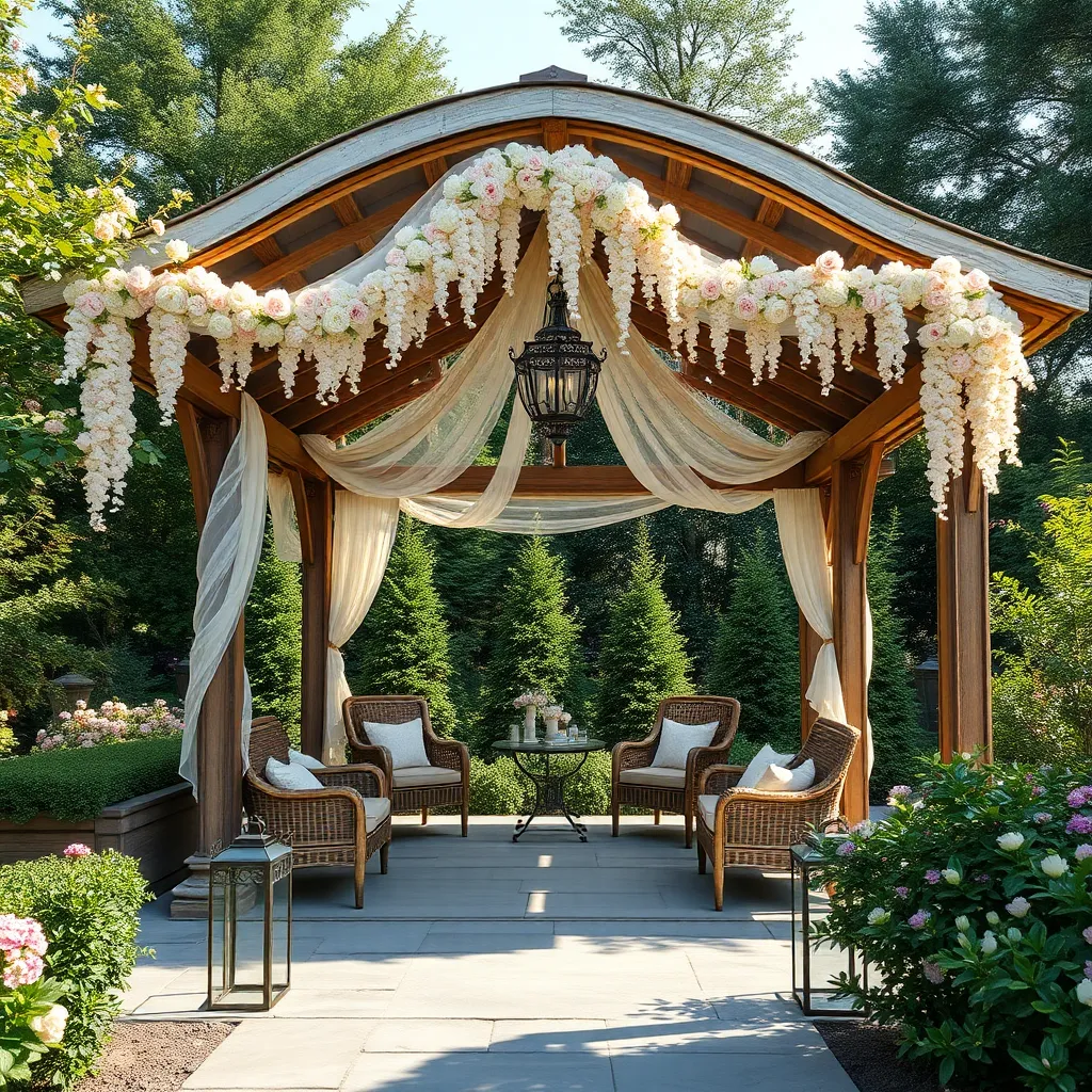 Elegant Floral-Draped Gazebo Ideas