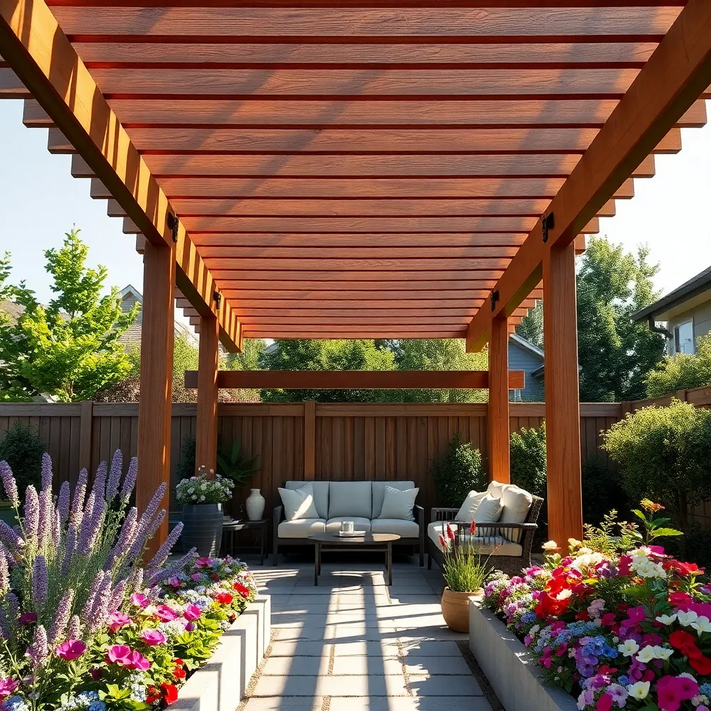 Plant Flowering Borders Around Pergola