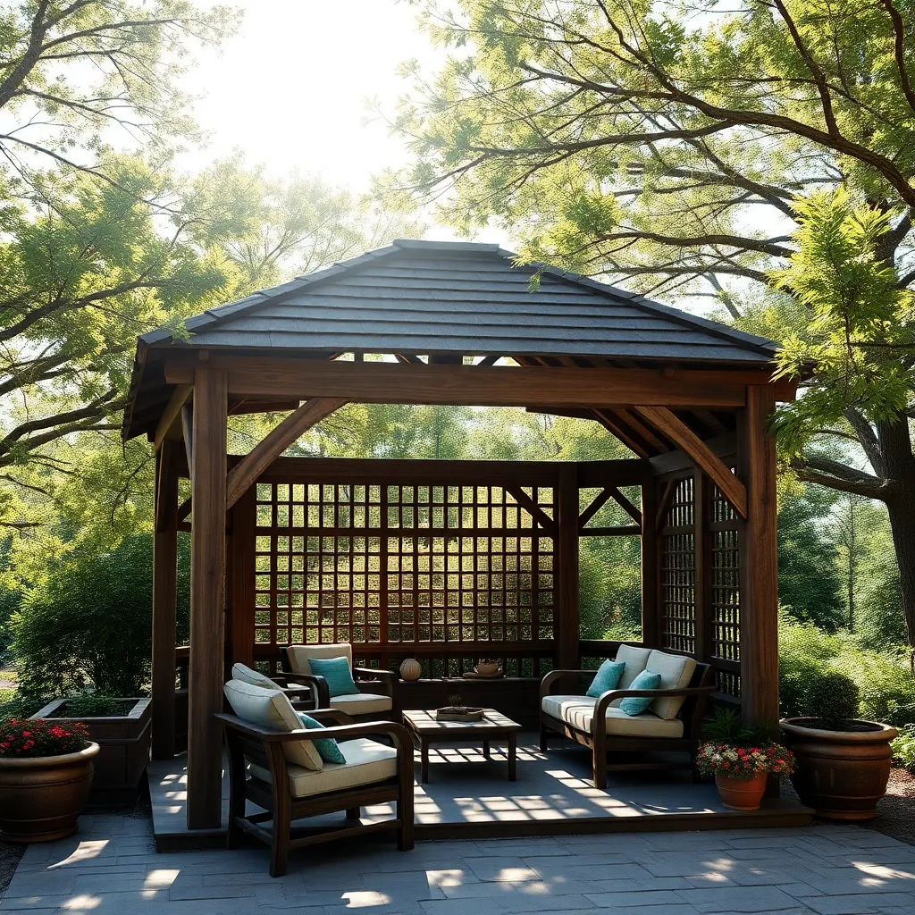Constructing a Rustic Wooden Gazebo
