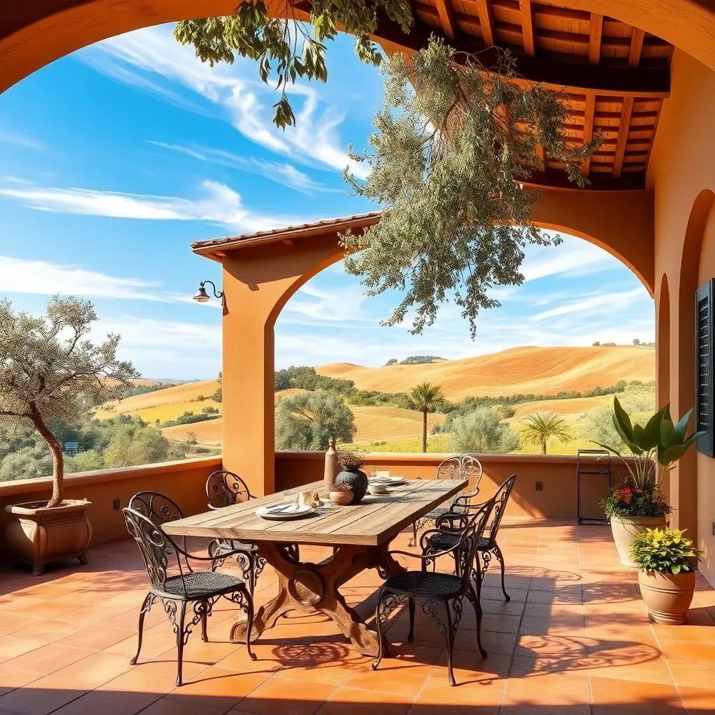 Tuscan Countryside Pavilion (Stucco & Terracotta Tiles)