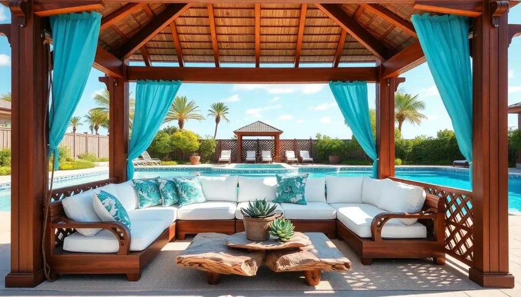 Gazebo Designs for Poolside Lounging
