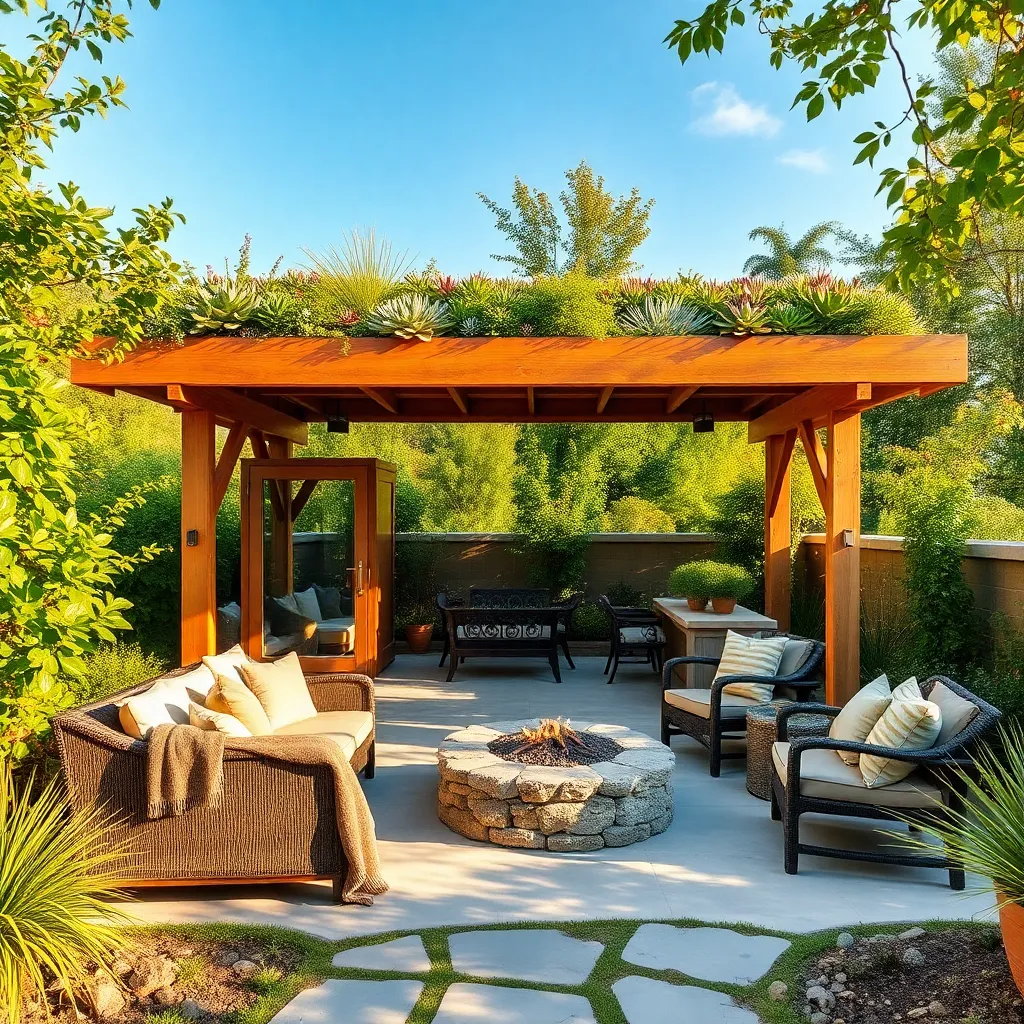 Eco-Friendly Living Roof Pavilion (Sustainable Shelter with Green Appeal)