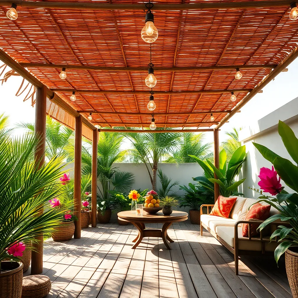 Tropical Escape Pergola (Bamboo Canopy)