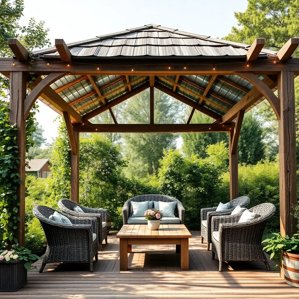Rustic Wooden Gazebo Structures
