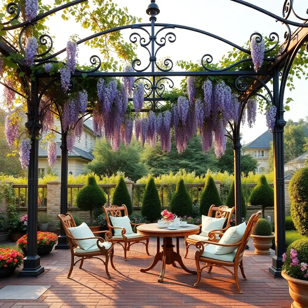 Victorian Inspired Pergola (Wrought Iron Details)