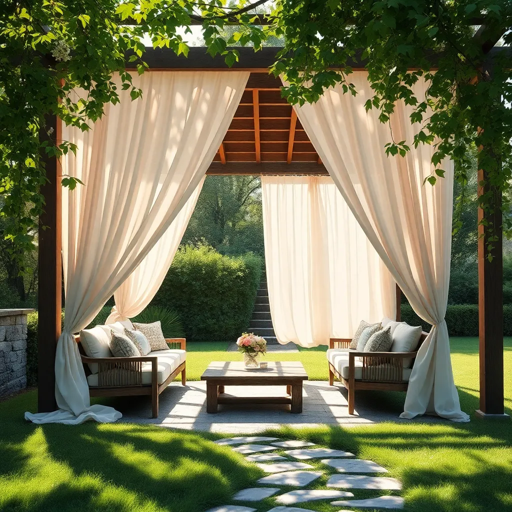 Romantic Draped Pergola (Flowing Fabric Canopy)