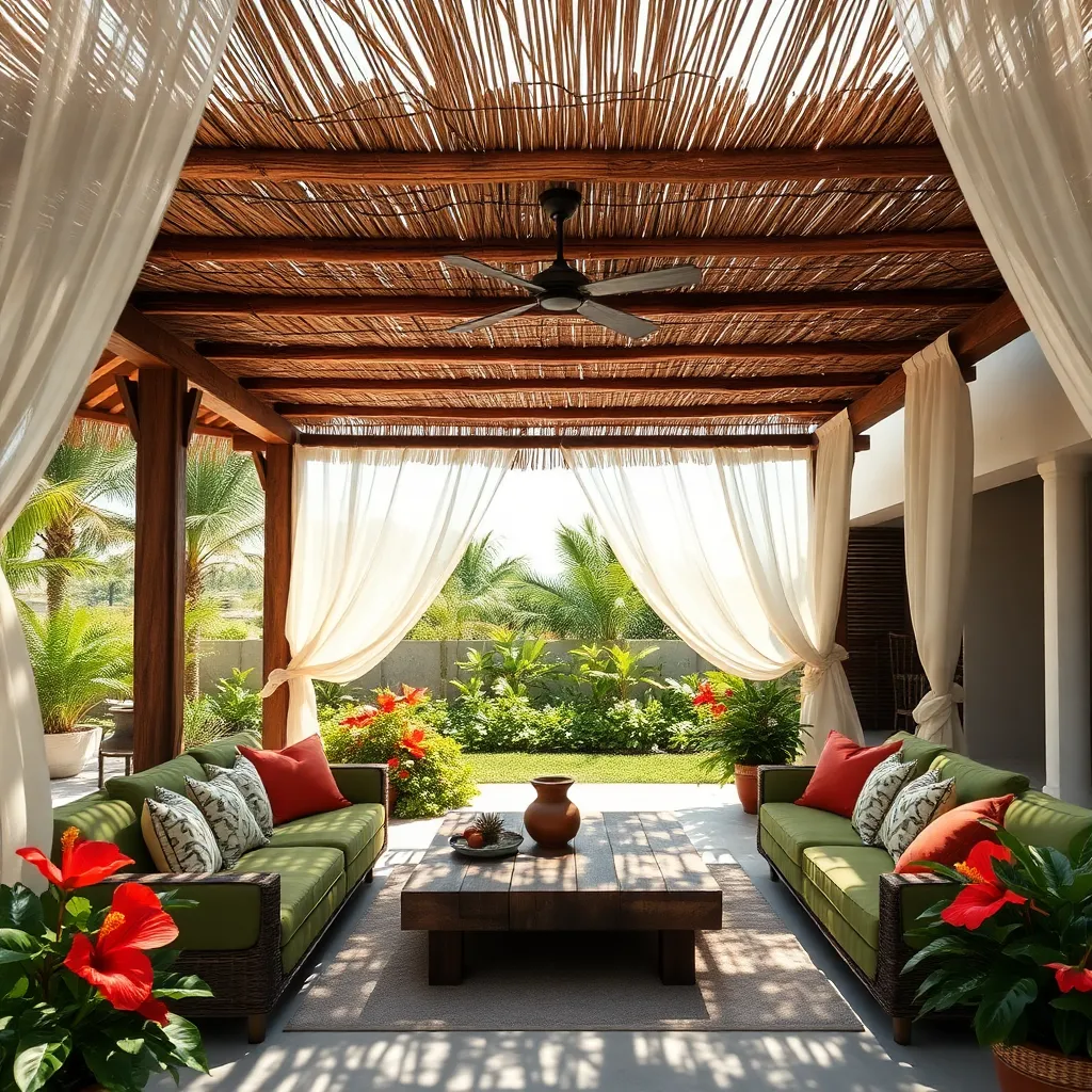 Tropical Oasis Pergola (Palm Thatch Roof)