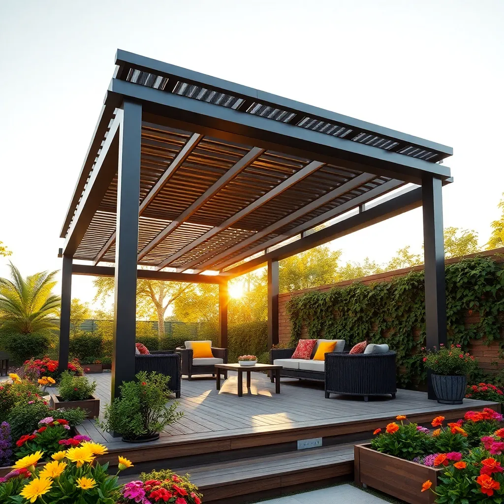 Solar-Powered Pergola (Integrated Solar Panels)