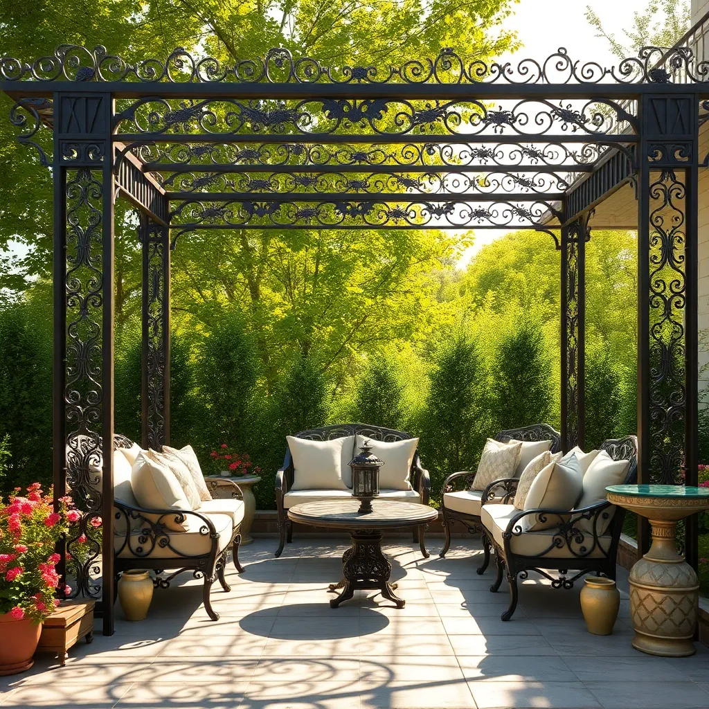 Victorian Elegance Pergola (Ornate Cast Iron)