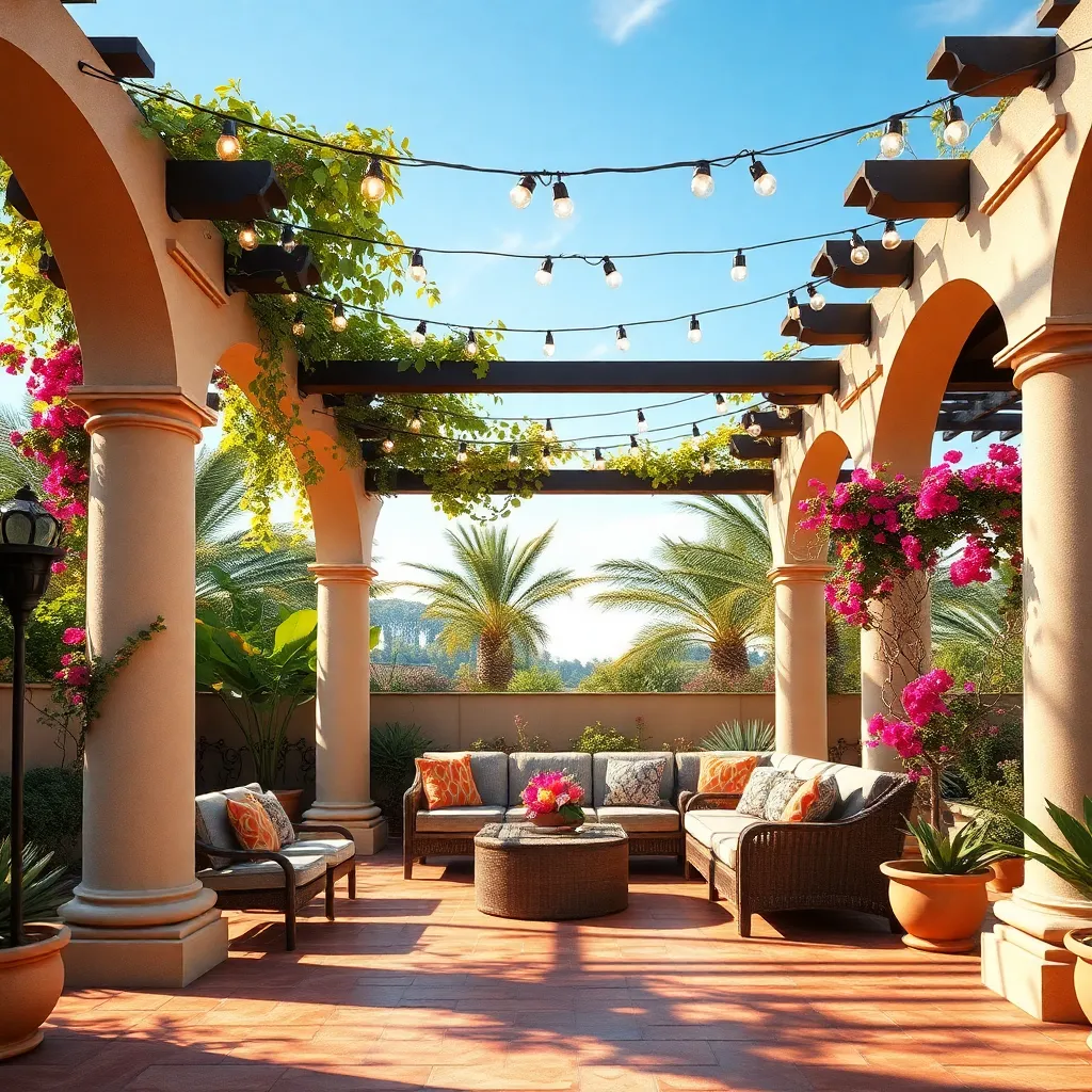Mediterranean Style Pergola (Stucco Columns)