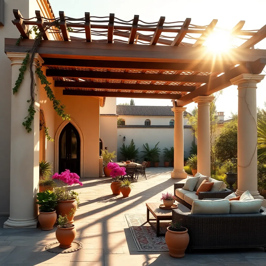 Mediterranean Retreat Pergola (Stucco Columns)