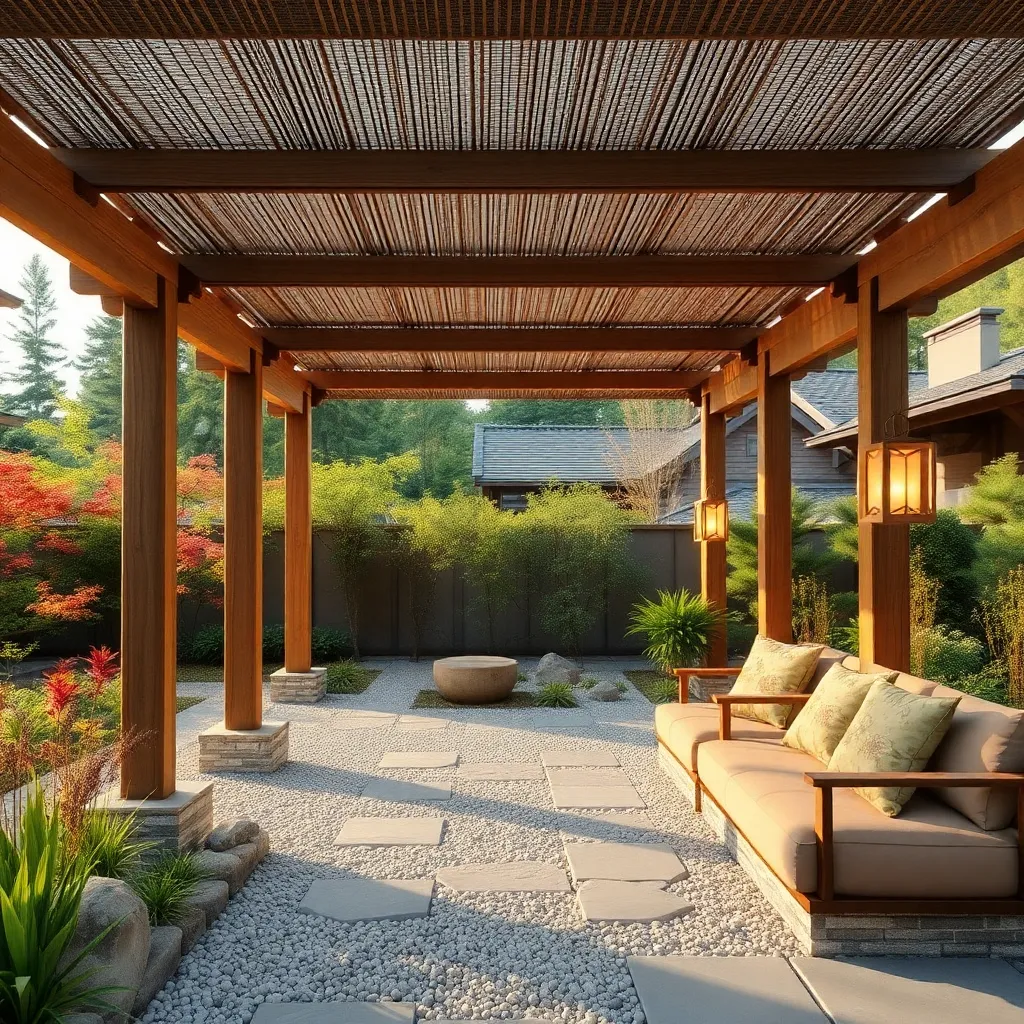Zen Garden Pergola (Natural Stone Base)