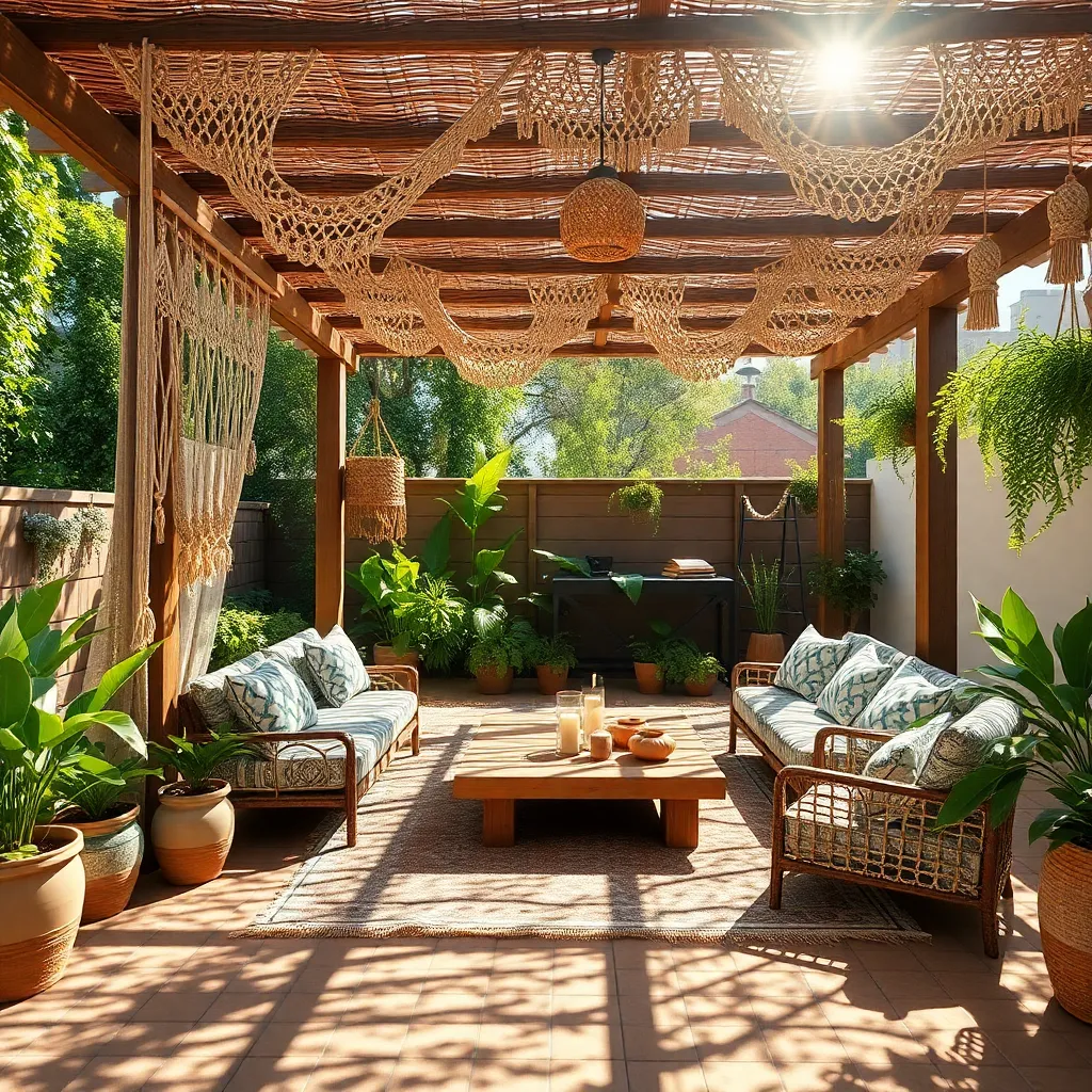 Bohemian Vibe Pergola (Macramé Accents)