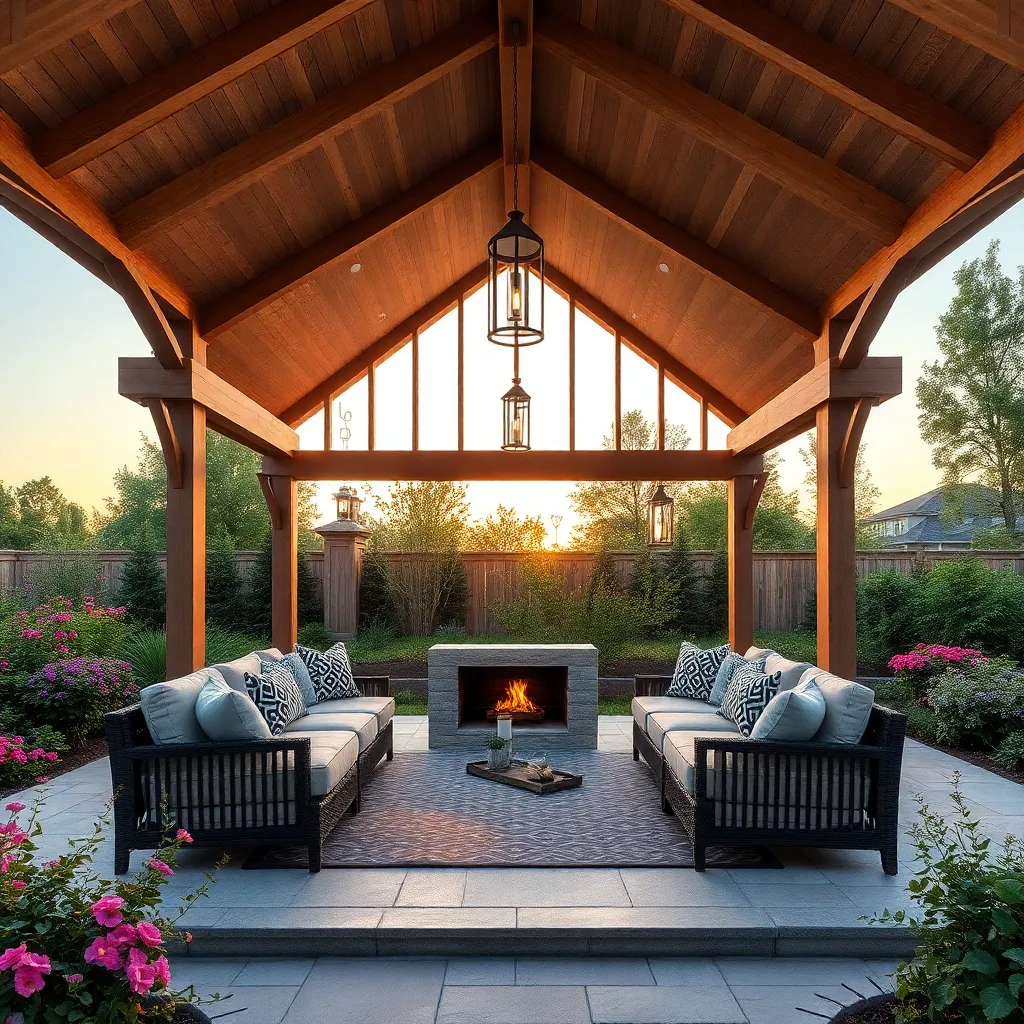 Open-Air Pavilion with Fireplace (Year-Round Comfort)