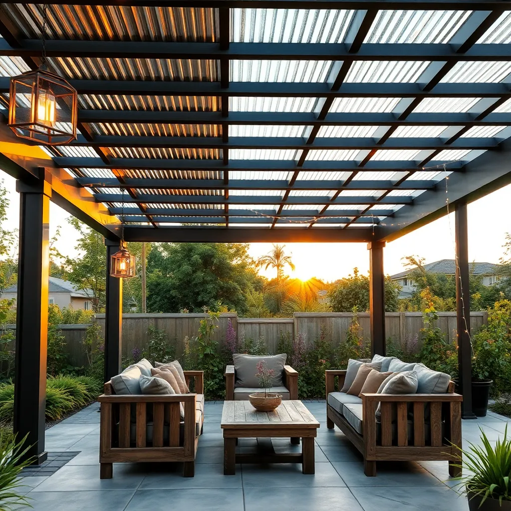 Industrial Chic Pergola (Corrugated Metal)