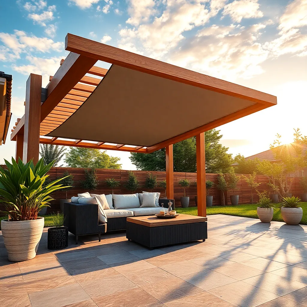 Modern Pergola Hybrid (Retractable Canopy)