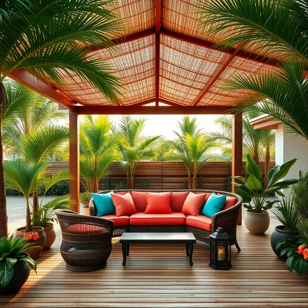 Tropical Retreat Pergola (Thatched Roof)
