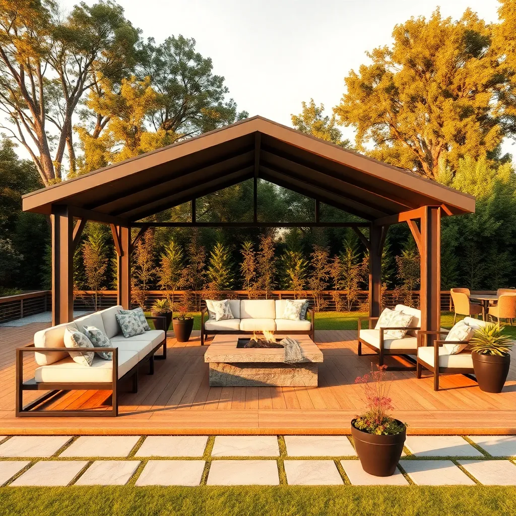 Modern Steel Pavilion (Sleek Design for Contemporary Gardens)