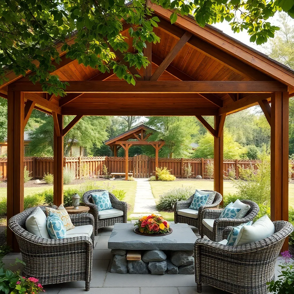 Rustic Wooden Pavilion (Cedar Wood Finish)