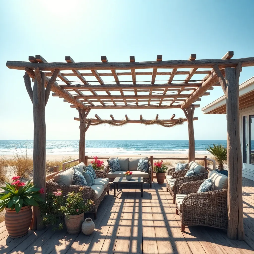 Coastal Breeze Pergola (Driftwood Accents)