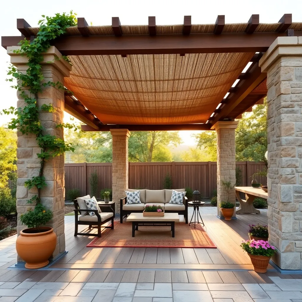 Artisan Stone Pergola (Natural Stone Columns)