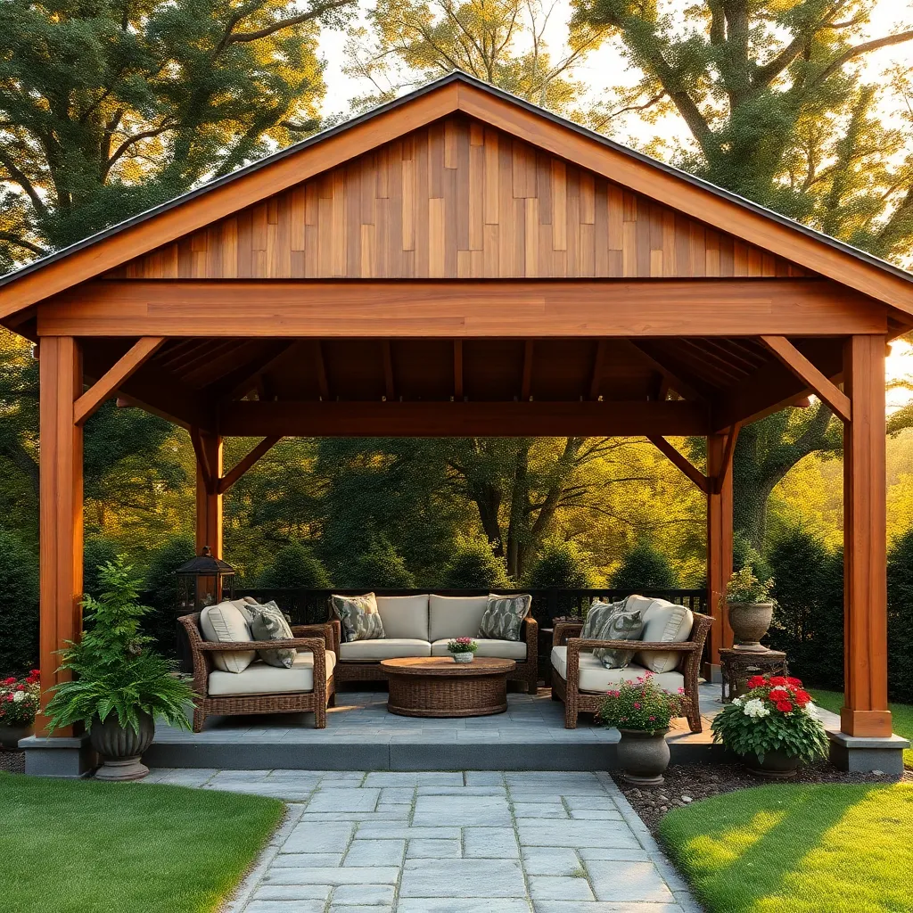 Pavilion-Style Gazebo (Cedar Wood Construction)
