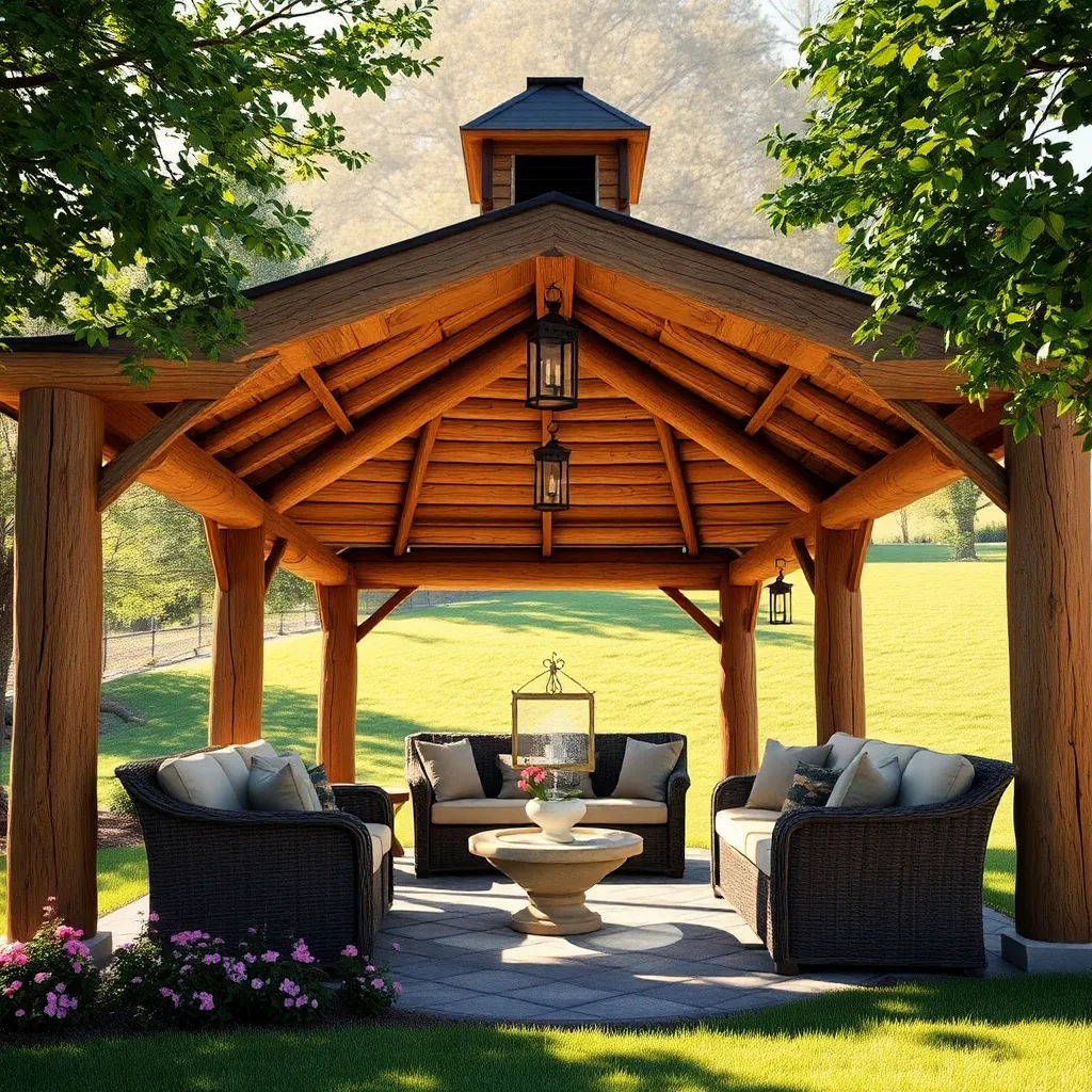 Rustic Charm with Log Gazebos