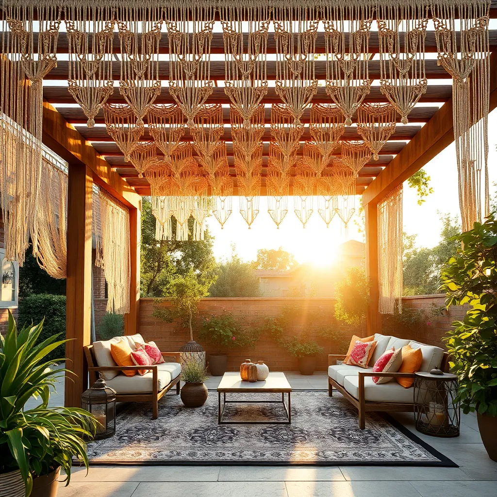 Bohemian Chic Pergola (Macramé Accents)