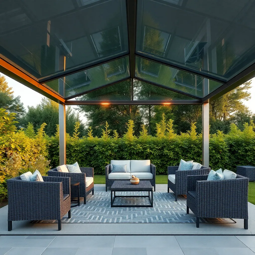 Modern Minimalist Gazebo (Tempered Glass Panels)