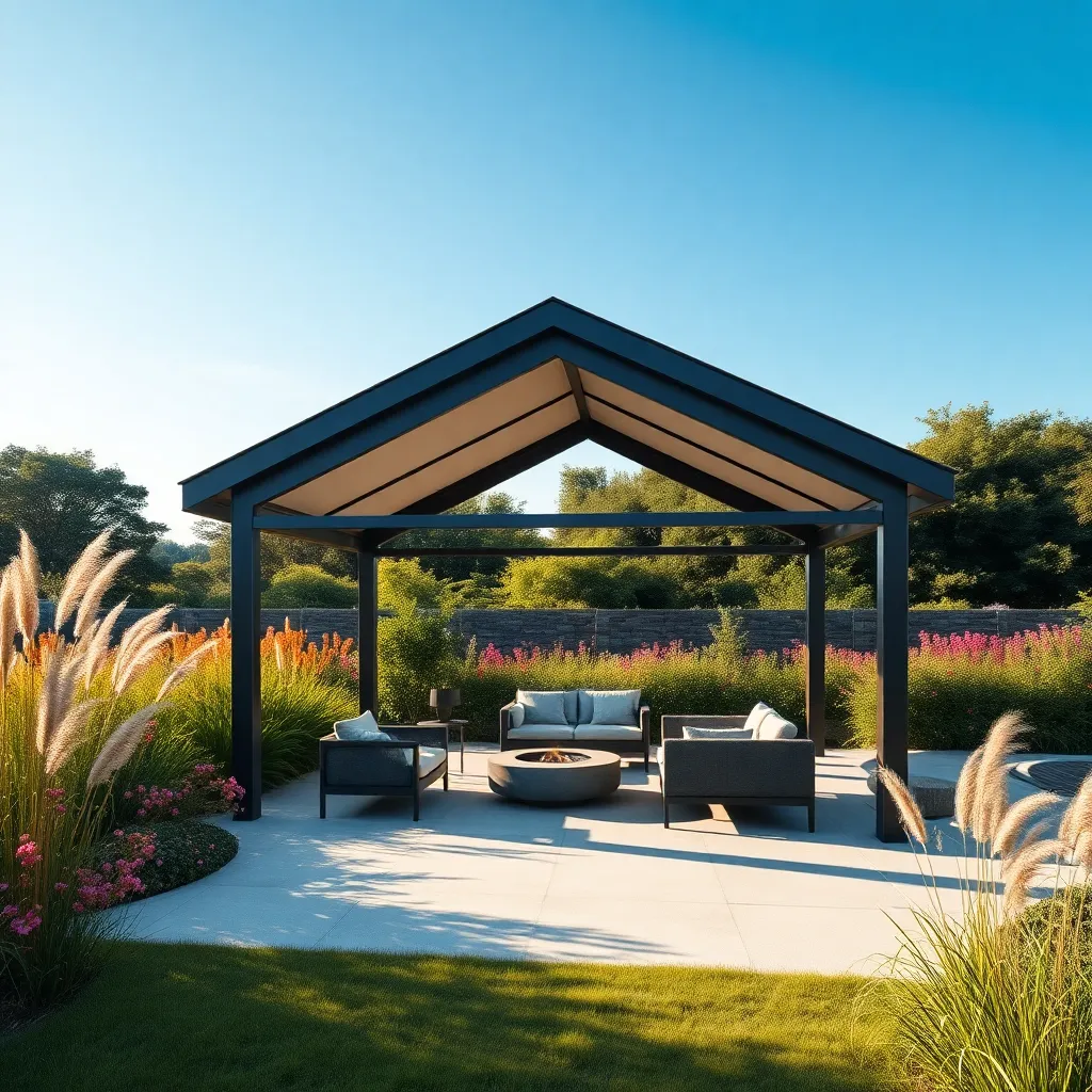 Modern Steel Pavilion (Sleek Minimalist Design)
