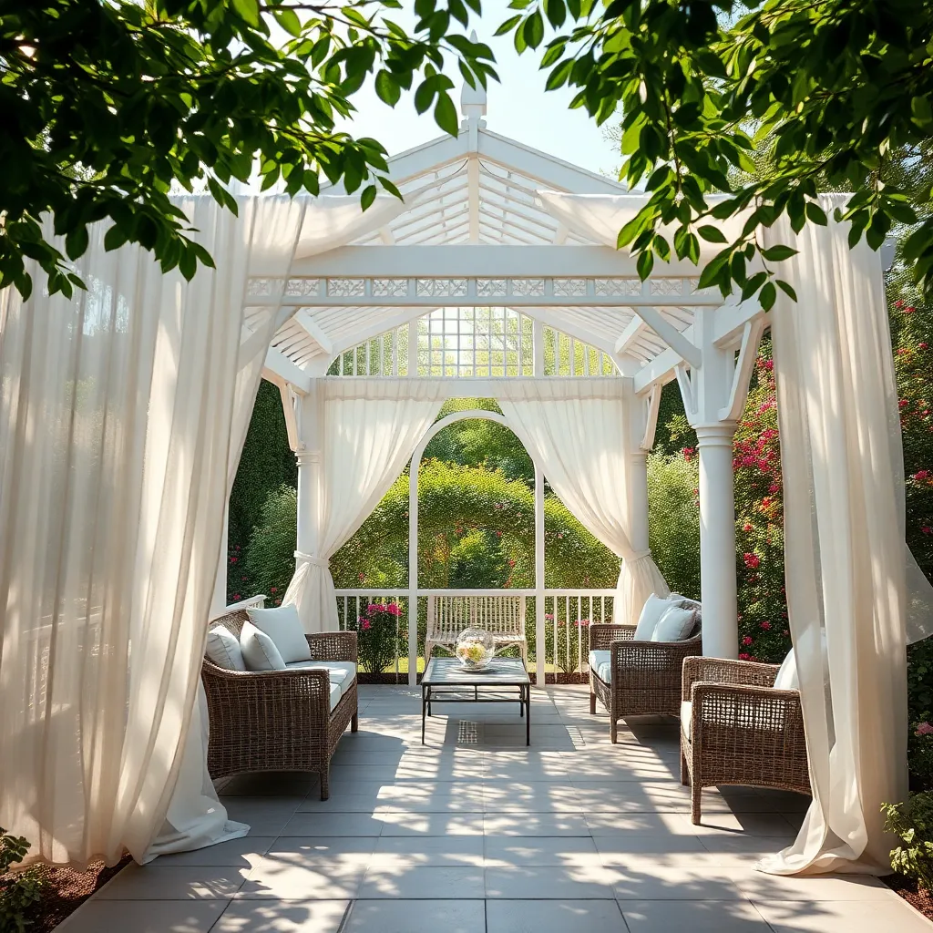 Gazebo with Curtains (Elegant Garden Focal Point)