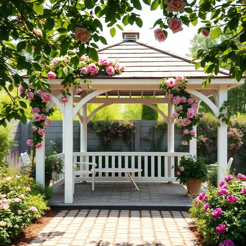 Garden Gazebo with Floral Accents