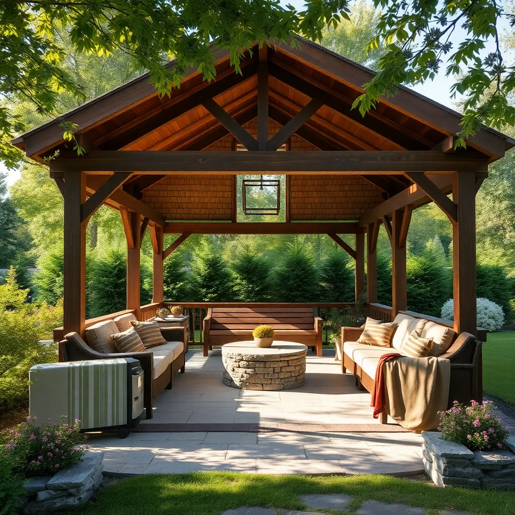 Classic Wooden Gazebo (Rustic Charm for Social Gatherings)