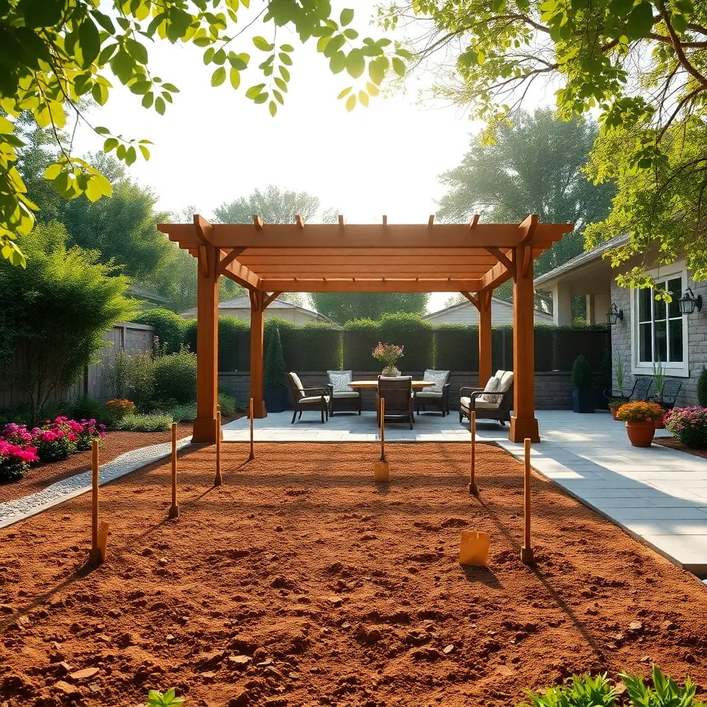 Mark and Prepare Pergola Site