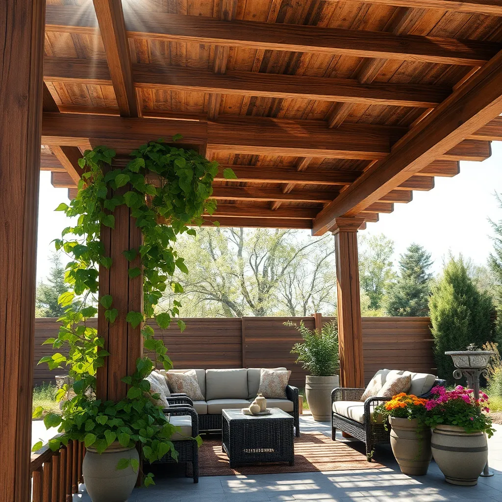 Rustic Charm Pergola (Reclaimed Wood Finish)