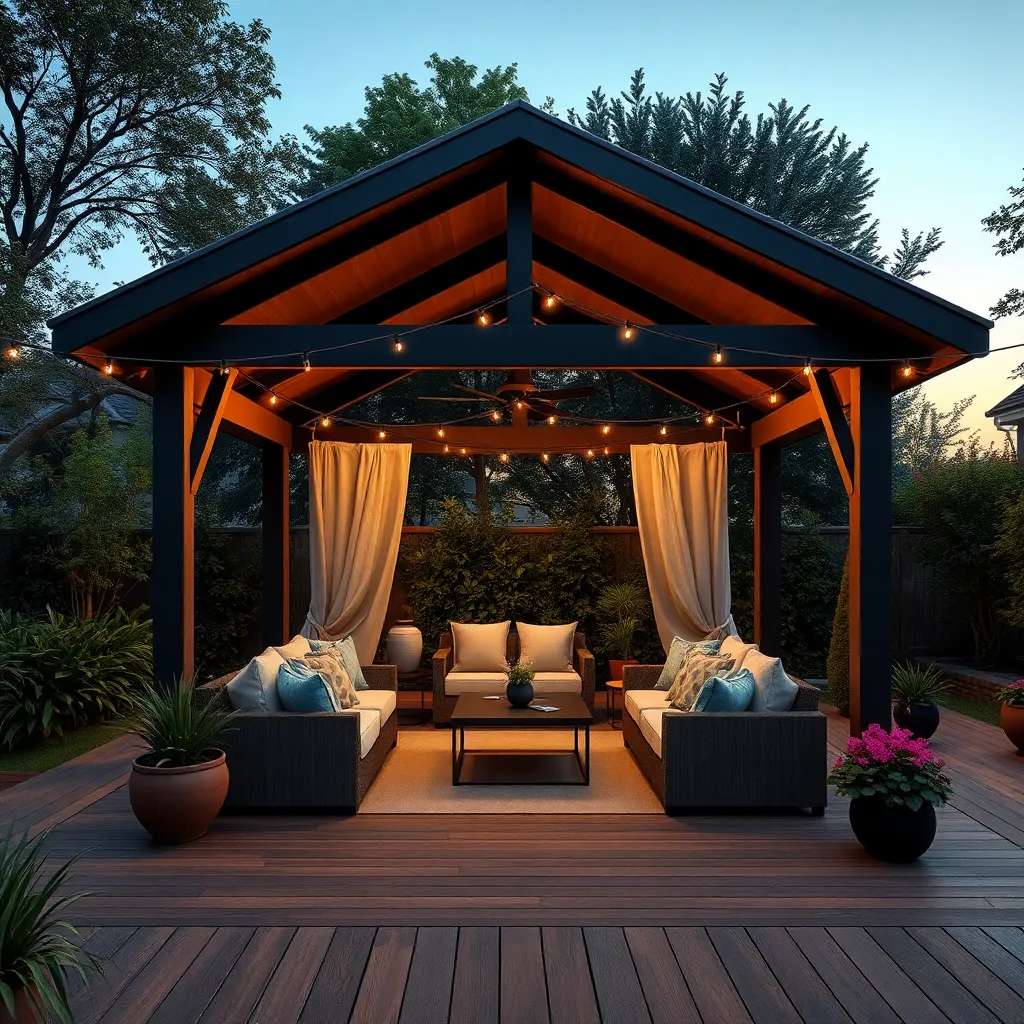 Solar-Powered Pavilion (Eco-Friendly Lighting for Nighttime Events)