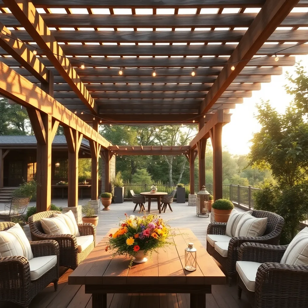 Rustic Charm Pergola (Reclaimed Wood Beams)