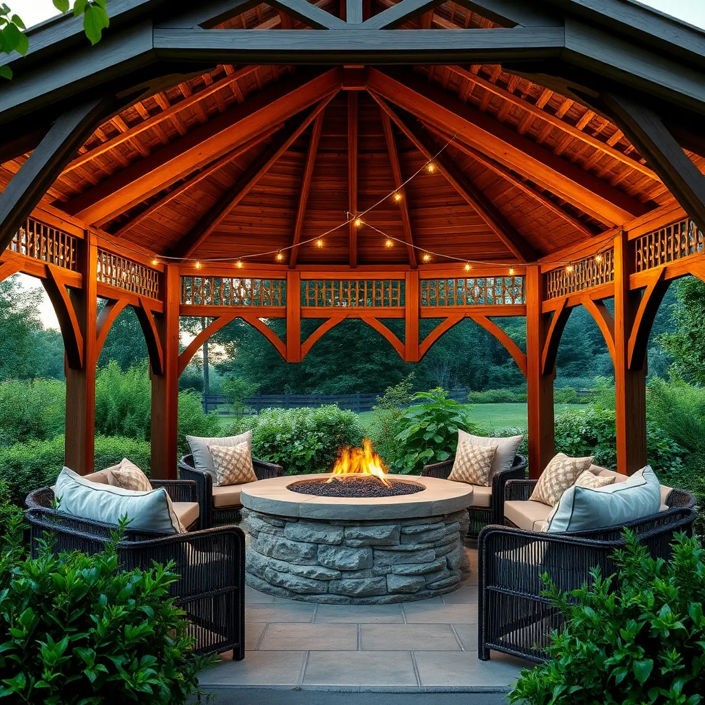 Gazebos Featuring Fire Pit Centers